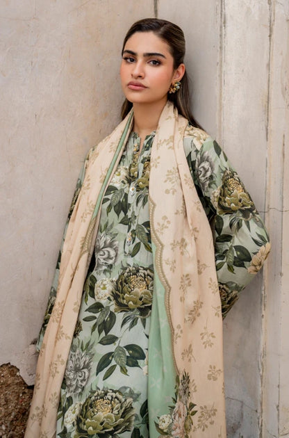 Baroque - 3PC Unstitched Printed Karandi Shirt with Printed Karandi Dupatta and Same Printed Trouser - RF1248