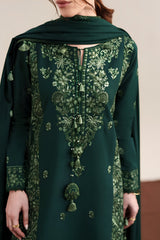 Zaib - 3PC Unstitched Dhanak Embroidered Shirt with Dhanak Embroidered Dupatta and Trouser - RF1549 Royal Pret