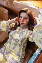 Jade - 3PC Unstitched Lawn Embroidered Shirt with Slub Munark Digital Printed Dupatta and Trouser - RF1468