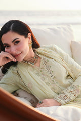 Qalamkar - 3PC Unstitched Lawn Embroidered Shirt with Embroidered Chiffon Dupatta and Trouser - RF1471