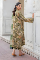 Baroque - 3PC Unstitched Printed Karandi Shirt with Printed Karandi Dupatta and Trouser - RF1239 Royal Pret