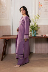 Mahnur - 3PC Unstitched Dhanak Embroidered Shirt with Dhanak Embroidered Dupatta and Trouser - RF1550 Royal Pret