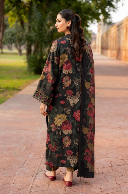 Baroque - 3PC Unstitched Printed Karandi Shirt with Printed Karandi Dupatta and Same Printed Trouser - RF1249