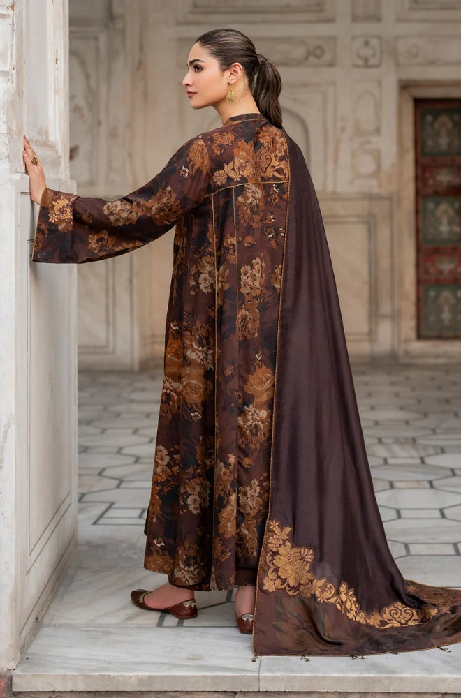 Baroque - 3PC Unstitched Printed Karandi Shirt with Printed Karandi Dupatta and Same Printed Trouser - RF1250