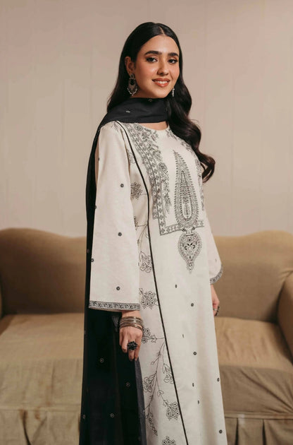 Nishat - 3PC Unstitched Dhanak Embroidered Shirt with Embroidered Dhanak Shawl - RF1297