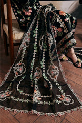 Maryam Hussain - 3PC Unstitched Lawn Embroidered Shirt with Digital Printed Monar Dupatta and Trouser - RF1505 Royal Pret