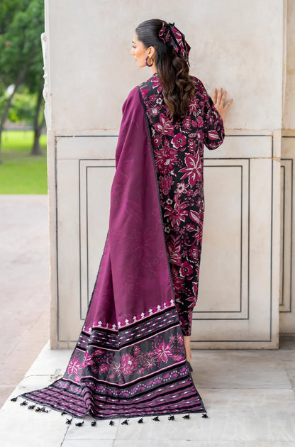 Baroque - 3PC Unstitched Printed Karandi Shirt with Printed Karandi Dupatta and Same Printed Trouser - RF1201