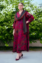 Baroque - 3PC Unstitched Printed Khaddar Shirt with Printed Khaddar Dupatta and Trouser - RF1270 Royal Pret