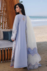 Qalamkar - 3PC Unstitched Lawn Embroidered Shirt with Embroidered Monark Dupatta and Trouser - RF1474