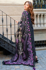 Jade - 3PC Unstitched Lawn Embroidered Shirt with Digital Printed Monark Dupatta and Trouser - RF1483 Royal Pret