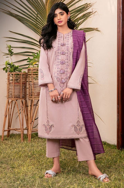 Asim Jofa - 3PC Lawn Embroidered Shirt with Printed Slub Net Dupatta - RF1022