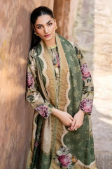 Baroque - 3PC Unstitched Printed Khaddar Shirt with Printed Khaddar Dupatta and Same Printed Trouser - RF1247 Royal Pret
