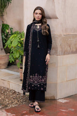 Batik - 3PC Unstitched Dhanak Embroidered Shirt with Dhanak Embroidered Dupatta and Trouser - RF1528 Royal Pret