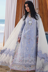 Qalamkar - 3PC Unstitched Lawn Embroidered Shirt with Embroidered Monark Dupatta and Trouser - RF1474