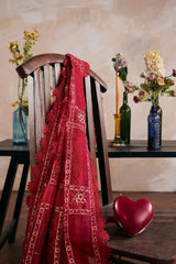 Maryam Hussain - 3PC Unstitched Lawn Embroidered Shirt with Cotton Net Embroidered Dupatta and Trouser - RF1506 Royal Pret