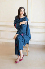 Aisling - 3PC Unstitched Dhanak Embroidered Shirt with Dhanak Embroidered Dupatta and Trouser - RF1153 royalpret