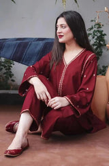 Aisling - 3PC Unstitched Dhanak Embroidered Shirt with Dhanak Embroidered Dupatta and Trouser - RF1155 royalpret