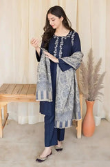 Aisling - 3PC Unstitched Dhanak Embroidered Shirt with Printed Dupatta and Trouser - RF1160 royalpret