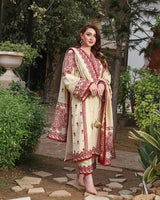 Aneelas - 3PC Dhanak Embroidered Shirt with Dhanak Embroidered Dupatta and Trouser (Unstitched) - RF1406 royalpret