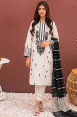 Asim Jofa - 3PC Lawn Embroidered Shirt with Printed Cotton Net Dupatta - RF1021 royalpret