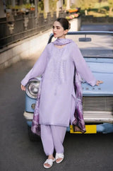 Asim Jofa - 3PC Unstitched Lawn Embroidered Shirt with Printed Slub Net Dupatta - RF1065 royalpret