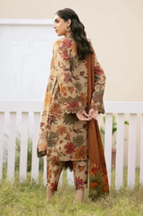 Baroque - 3PC Unstitched Digital Printed Karandi Shirt with Neck Patch and Digital Printed Karandi Dupatta with Trouser - RF1136 royalpret