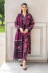 Baroque - 3PC Unstitched Printed Khaddar Shirt with Printed Khaddar Dupatta and Trouser - RF1201 royalpret