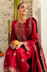 Beechtree - 3PC Unstitched Dhanak Embroidered Shirt with Dhanak Embroidered Dupatta and Trouser - RF1165 royalpret