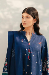 Beechtree - 3PC Unstitched Dhanak Embroidered Shirt with Dhanak Printed Dupatta and Trouser - RF1168 royalpret