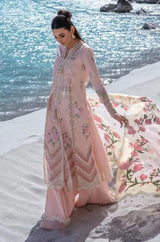 Crimson - 3PC Unstitched Linen Embroidered Boring Front with Printed Pashmina Wool Shawl and Trouser - RF1232 Royal Pret