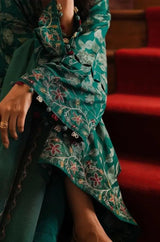 Cross Stitch - 3PC Unstitched Dhanak Embroidered Shirt with Embroidered Slub Net dopatta and Trouser - RF1185 royalpret