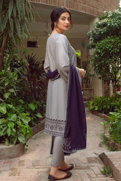 Jazmin - 3PC Lawn Embroidered Shirt with Bamber Chiffon Embroidered Dupatta and Lawn Trousers - RG0720