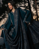 Izel - 3PC Unstitched Dhanak Embroidered Shirt with Digital Printed Dupatta and Trouser - RF1530 Royal Pret