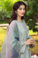 Jazmin - 3PC Lawn Embroidered Shirt with Printed Organza Dupatta - RF0722 royalpret