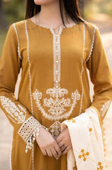 Libaas - 3PC Unstitched Dhanak Embroidered Shirt with Dhanak Embroidered Dupatta - RF1288 Royal Pret