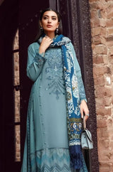 Maria B - 3PC Unstitched Dhanak Embroidered Shirt with Digital Printed Dupatta and Trouser - RF1197 royalpret