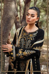 Maria B - 3PC Unstitched Dhanak Embroidered Shirt with Digital Printed Dupatta and Trouser - RF1205 royalpret