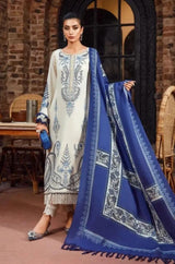 Maria B - 3PC Unstitched Dhanak Embroidered Shirt with Printed Dupatta and Trouser - RF1198 royalpret