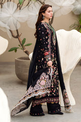 3PC Lawn Embroidered Shirt with Embroidered Chiffon Dupatta (Unstitched) - RF1323 Royal Pret