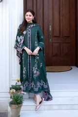 Garnet - 3PC Unstitched Lawn Embroidered Shirt with Digital Printed Dupatta and Trouser - RF1493 Royal Pret