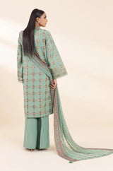 Sapphire - 3PC Unstitched Dhanak Embroidered Shirt with Dhanak Embroidered Dupatta - RF1293 royalpret