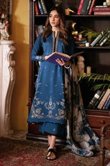 Seran - 3PC Lawn Embroidered Shirt with Printed Cotton Net Dupatta (Unstitched) - RF1308 royalpret