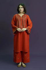 Urge - 3PC Unstitched Khaddar Embroidered Shirt with Khaddar Embroidered Trouser - RF1231 Royal Pret