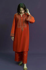 Urge - 3PC Unstitched Khaddar Embroidered Shirt with Khaddar Embroidered Trouser - RF1231 Royal Pret