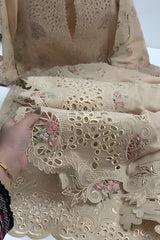 Aneelas - 3PC Unstitched Lawn Embroidered Shirt with Cotton Net Embroidered Dupatta and Trouser - RF1503 Royal Pret