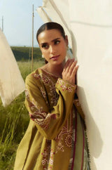 Zara Shah Jahan - 3PC Unstitched Dhanak Embroidered Shirt with Printed Pashmina Shawl and Trouser - RF1256 Royal Pret
