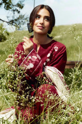 Zara Shah Jahan - 3PC Unstitched Dhanak Embroidered Shirt with Printed Pashmina Shawl and Trouser - RF1257 Royal Pret