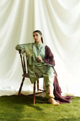 Zara Shah Jahan - 3PC Unstitched Dhanak Embroidered Shirt with Printed Pashmina Shawl and Trouser - RF1258 Royal Pret