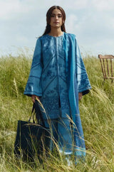 Zara Shah Jahan - 3PC Unstitched Dhanak Embroidered Shirt with Printed Pashmina Shawl and Trouser - RF1259 Royal Pret