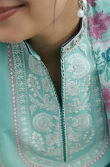 Zara Shah Jahan - 3PC Unstitched Lawn Embroidered Shirt with Digital Printed Chiffon Dupatta and Embroidered Trousers - RF1081 royalpret